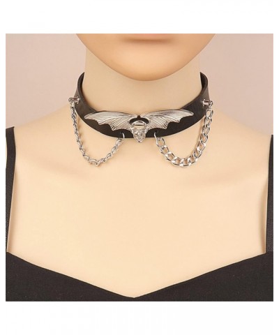 6Pcs PU Leather Punk Choker Necklaces Set, Adjustable Gothic Black Collar Heart Rivets Spiked O Ring kitten Collar Chokers Co...