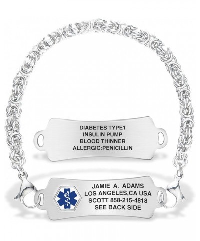 Custom Engraved Medical Alert Bracelets for Women/Men, Stainless Steel Medical Bracelet, Medical ID Bracelet w/Free Engraving...