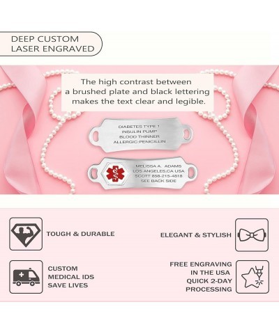 Custom Engraved Medical Alert Bracelets for Women/Men, Stainless Steel Medical Bracelet, Medical ID Bracelet w/Free Engraving...