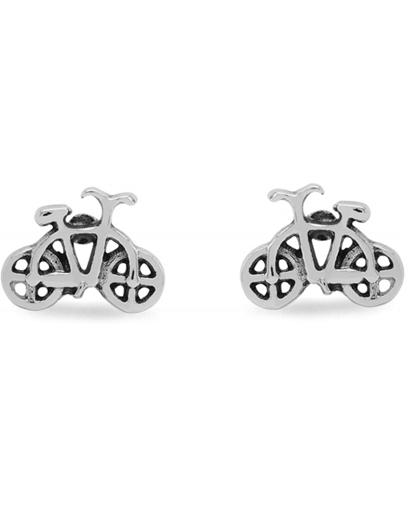 Jewelry Sterling Silver Bicycle Stud Earrings $14.39 Earrings