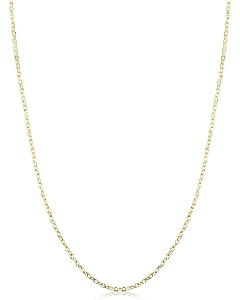 Sterling Silver or Yellow Gold Over Sterling Silver Cable Chain Necklace for Women (1.2 mm, 1.6 mm or 2.1 mm) 30 inch 1.6 mm ...