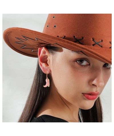 6 Pairs Western Cowboy Cowgirl Dangle Earrings for Women Girls Vintage Gun Cattle Head Horseshoe Boots Hat Western Earrings R...