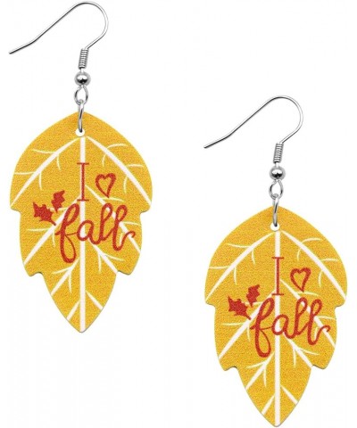 Fall 2024 Thanksgiving Earrings for Women Girls Leather Pumpkin Turkey Maple Leaf Shaped Thanksgiving Day Celebration Party T...