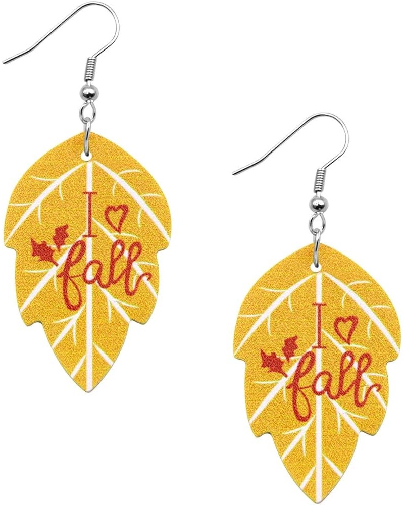 Fall 2024 Thanksgiving Earrings for Women Girls Leather Pumpkin Turkey Maple Leaf Shaped Thanksgiving Day Celebration Party T...