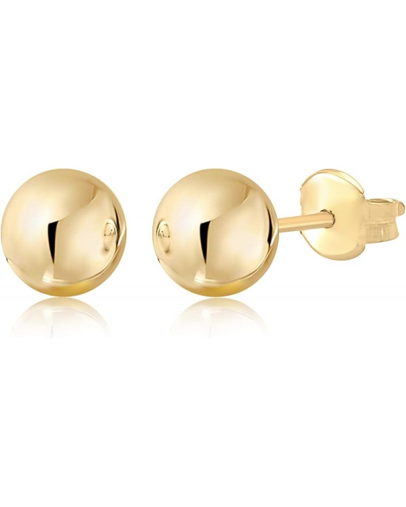 Gold Ball Stud Earrings for Women and Girls | 10k, 14k | White Yellow or Rose Gold | 5mm -12mm | Nickel Free 10K Yellow Gold ...