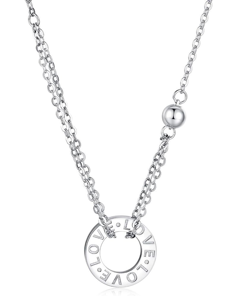 32 Models Solid Sterling Silver Pendant Necklace 16"+2" Extender Annulus LOVE $9.68 Necklaces