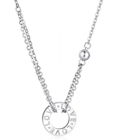 32 Models Solid Sterling Silver Pendant Necklace 16"+2" Extender Annulus LOVE $9.68 Necklaces