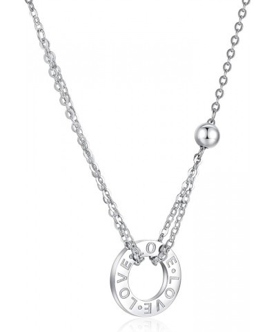 32 Models Solid Sterling Silver Pendant Necklace 16"+2" Extender Annulus LOVE $9.68 Necklaces