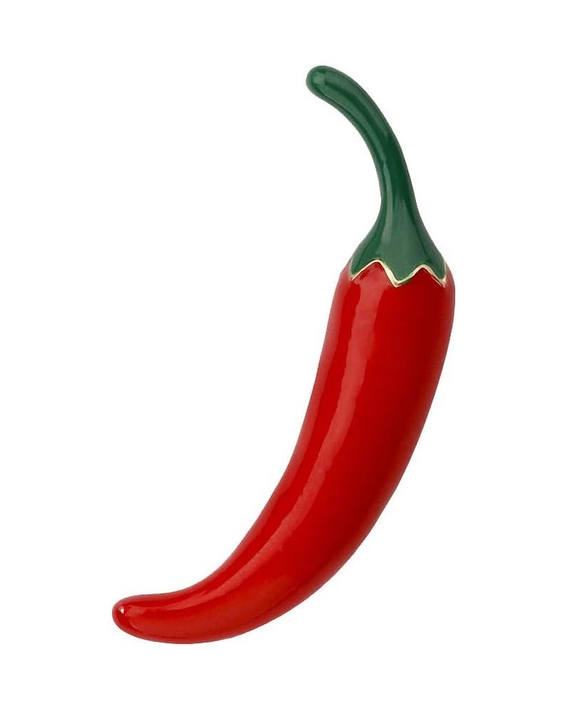 Red Chili Pepper Brooches Women Vegetable Shape Metal Enamel Brooch Pins Red $9.53 Brooches & Pins