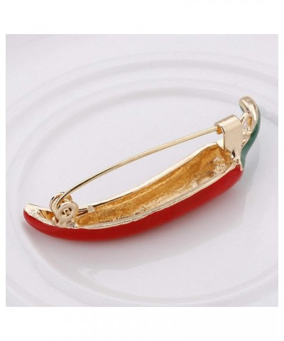 Red Chili Pepper Brooches Women Vegetable Shape Metal Enamel Brooch Pins Red $9.53 Brooches & Pins