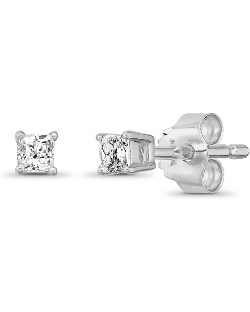 14K Gold Princess Diamond 4-Prong Solitaire Stud Earrings (1/10-1 cttw, I-J Color, I2-I3 Clarity) White Gold 0.1 carats $54.4...