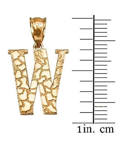 14K Yellow Gold Nugget Initial Letter Alphabet Charm Pendant Letter W $36.95 Pendants