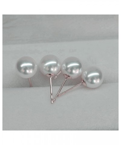 Japanese Akoya Cultured Pearl Stud Earrings 18K Solid Yellow White or Rose gold 5.5-6mm 7-7.5mm 7.5-8mm 8-8.5mm 8.5-9mm 9-9.5...