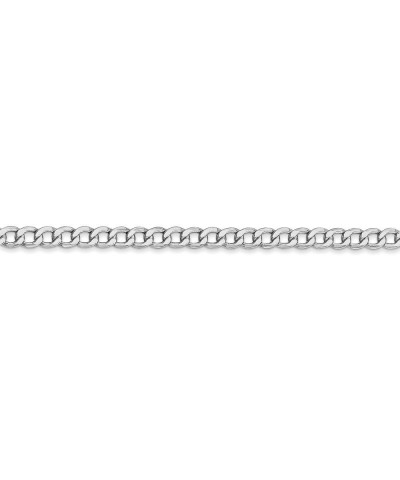 14k White Gold 3.35mm Curb Cuban Link Chain Necklace - with Secure Lobster Lock Clasp 24.0 Inches $140.58 Necklaces