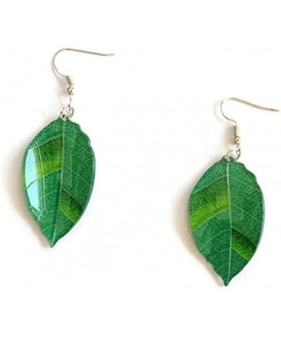 Lightweight 3D Acrylic Green Leaf Dangle Drop Earrings for Women Girls Bohemian Natural Plant Leaf Earrings Statement Jewelry...