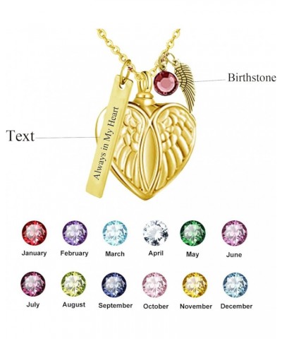 Heart Cremation Urn Necklace for Ashes, Custom Solid 10K 14K 18K Real Gold Wing Heart Urn Necklace, Personalized Memorial Jew...