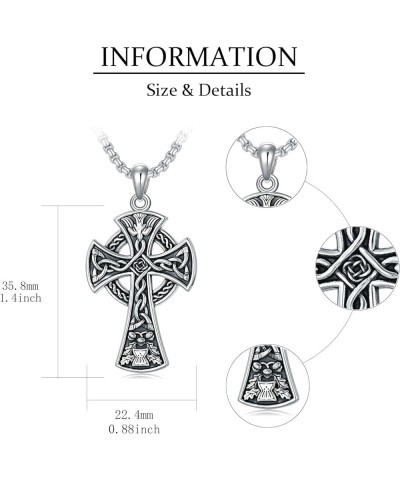 Cross Necklace for Men Women 925 Sterling Silver Celtic/Crucifix/Baseball/Wing Cross Pendant with Stainless Steel Chain Valen...