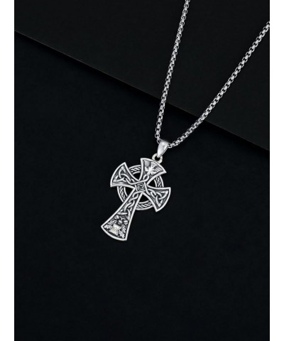 Cross Necklace for Men Women 925 Sterling Silver Celtic/Crucifix/Baseball/Wing Cross Pendant with Stainless Steel Chain Valen...