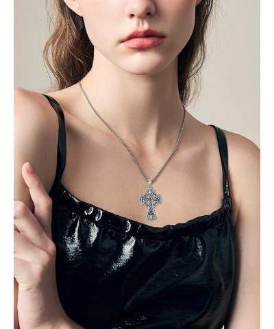 Cross Necklace for Men Women 925 Sterling Silver Celtic/Crucifix/Baseball/Wing Cross Pendant with Stainless Steel Chain Valen...