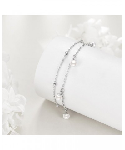 LWQQW Flower Bracelets for Women-925 Sterling Silver Double Chain Bracelet with Heart Link Birthday Christmas Jewelry Gifts f...