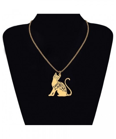 Stainless Steel Animal Cat Necklace Pendant for Women Girls 18K Gold Silver Plated Cute Kitten Necklaces Minimalist Jewelry G...