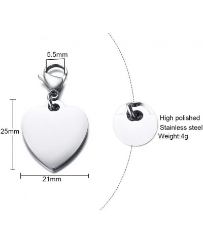 Personalized Engraving Stainless Steel Medical Alert ID Heart Pendant Necklace for Women Girls Silver Keychain 02-asthma $7.9...