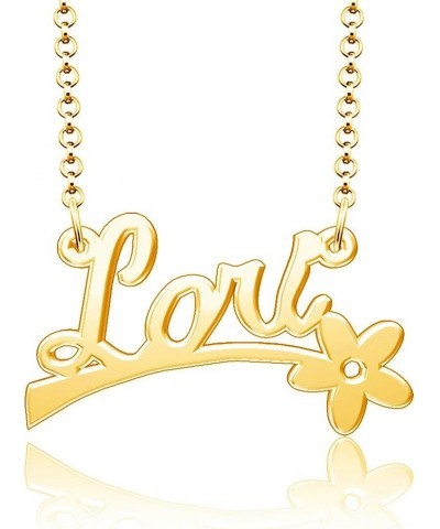 24k Gold Plated Flower Personalized Nameplate Custom Name Necklace Lori $12.65 Necklaces