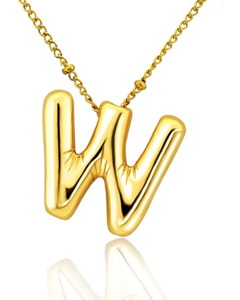 Bubble Initial Necklace Gold Plated Balloon Letter Pendant Trendy Alphabet A-Z Name Jewelry Puff Initials Choker Necklaces Va...