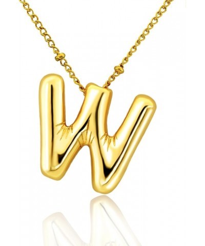 Bubble Initial Necklace Gold Plated Balloon Letter Pendant Trendy Alphabet A-Z Name Jewelry Puff Initials Choker Necklaces Va...