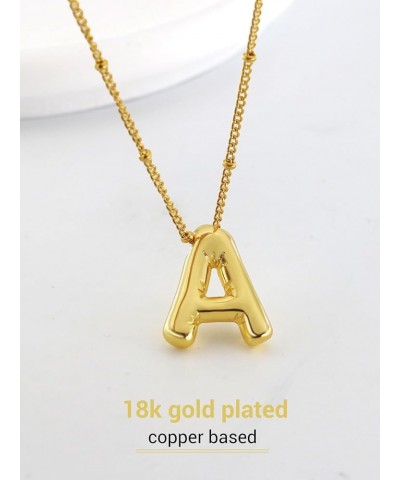 Bubble Initial Necklace Gold Plated Balloon Letter Pendant Trendy Alphabet A-Z Name Jewelry Puff Initials Choker Necklaces Va...