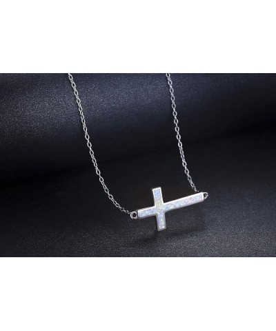 Faith Necklace for Women 925 Sterling Silver Cross Pendant Necklace Birthstone Initial Necklace Christian Religious Jewelry G...