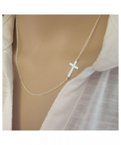 Faith Necklace for Women 925 Sterling Silver Cross Pendant Necklace Birthstone Initial Necklace Christian Religious Jewelry G...