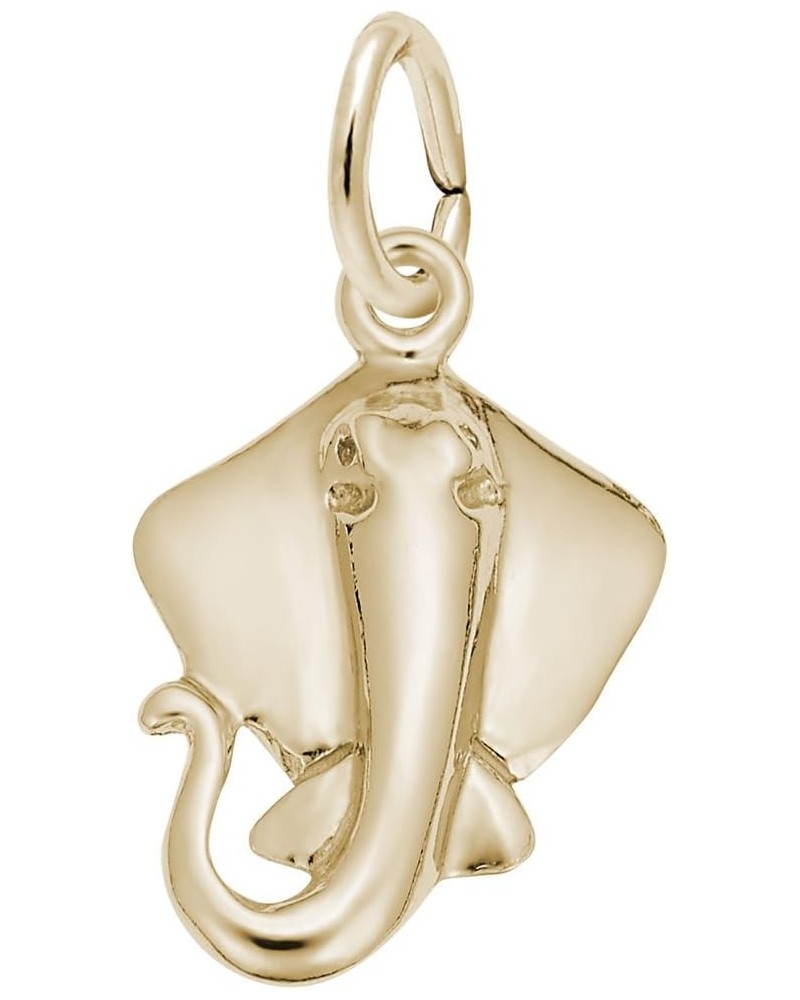 Sting Ray Charm, Charms for Bracelets and Necklaces Yellow Gold $20.21 Bracelets