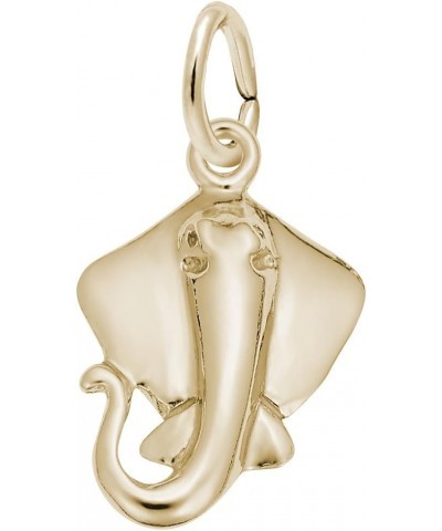 Sting Ray Charm, Charms for Bracelets and Necklaces Yellow Gold $20.21 Bracelets