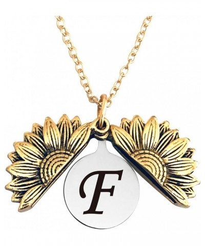 Sunshine engraved necklace letter sunflower pendant necklace jewelry Mother's Day gift female girlfriend F $7.75 Necklaces