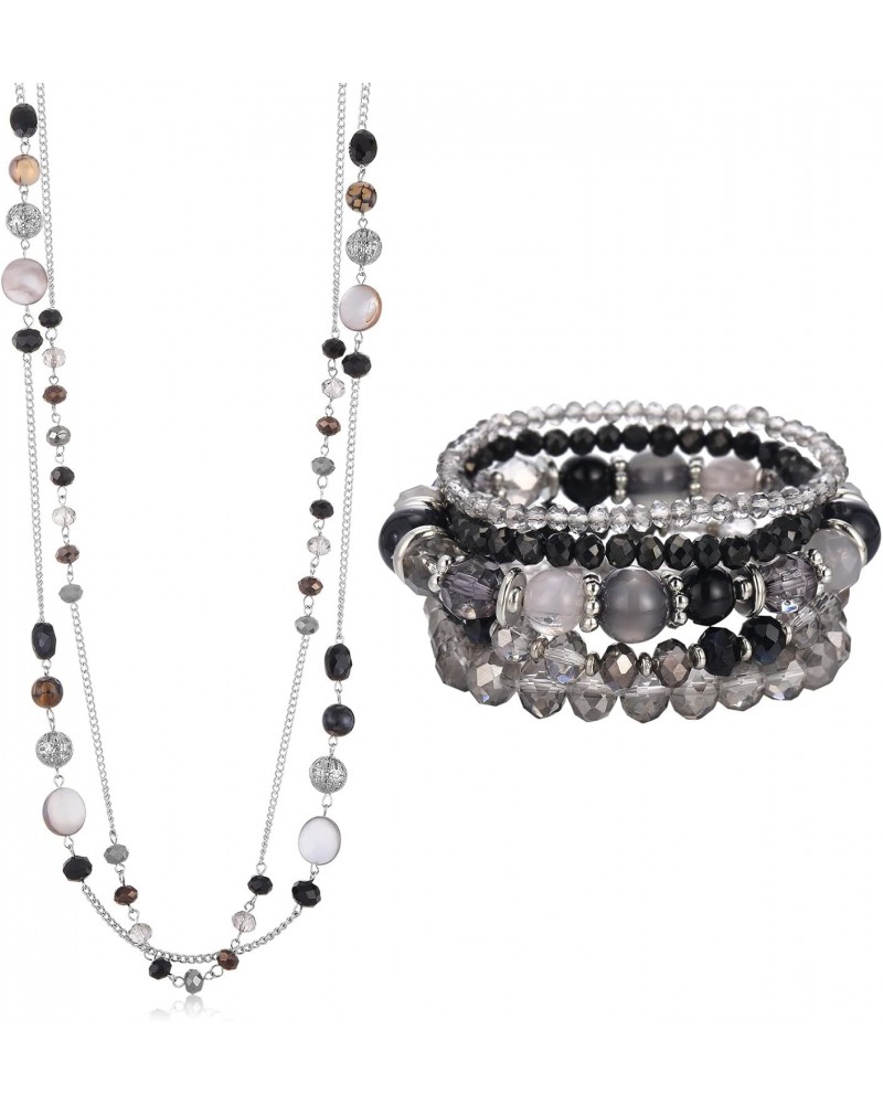 Layered Long Necklaces and Stretch Bracelet $18.03 Bracelets