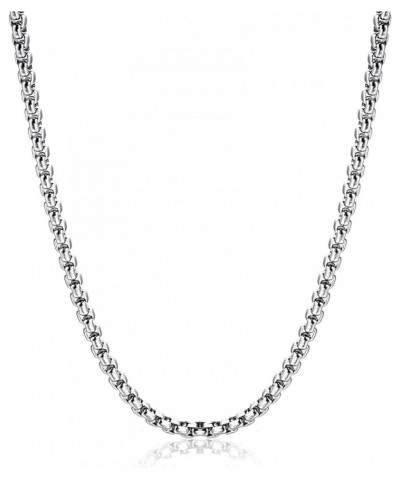 Square Rolo Chain Necklace Stainless Steel Round Box Necklace for Men & Women 5mm Wide 26 Inches $11.81 Necklaces