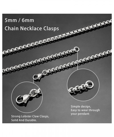 Square Rolo Chain Necklace Stainless Steel Round Box Necklace for Men & Women 5mm Wide 26 Inches $11.81 Necklaces