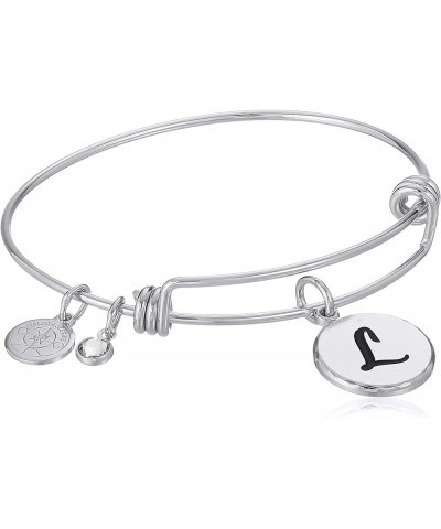 Halos & Glories, "Initial" Bangle Bracelet L Shiny Silver $11.78 Bracelets