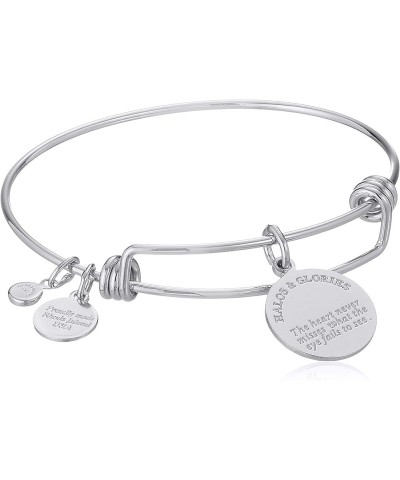 Halos & Glories, "Initial" Bangle Bracelet L Shiny Silver $11.78 Bracelets