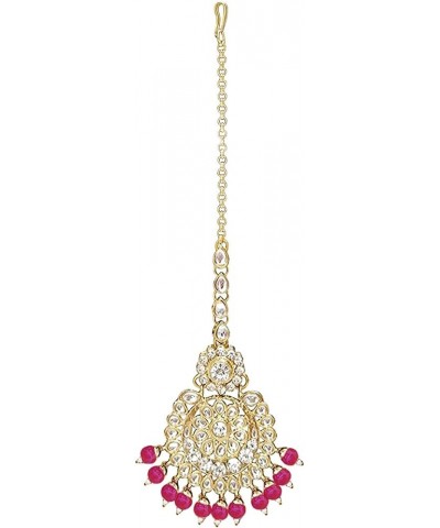 18k Gold Plated Indian Wedding Bollywood Kundan Pearl Beads Bridal Long Necklace Jewellery Set Pink $16.10 Jewelry Sets