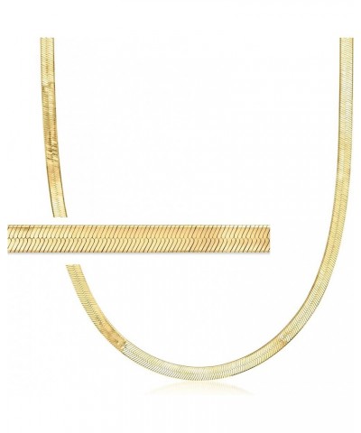 Italian 4mm 18kt Gold Over Sterling Herringbone Necklace 18.0 Inches $49.82 Necklaces