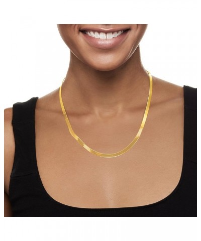 Italian 4mm 18kt Gold Over Sterling Herringbone Necklace 18.0 Inches $49.82 Necklaces