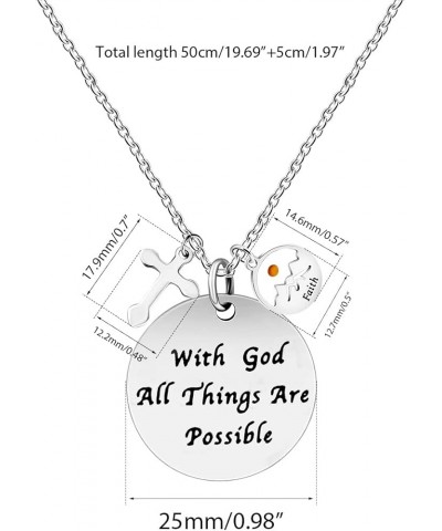 Christian Bible Verse Necklace With God All Things are Possible Cross Mustard Seed Jewelry Y826 Faith Seed $7.00 Necklaces