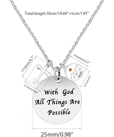 Christian Bible Verse Necklace With God All Things are Possible Cross Mustard Seed Jewelry Y826 Faith Seed $7.00 Necklaces