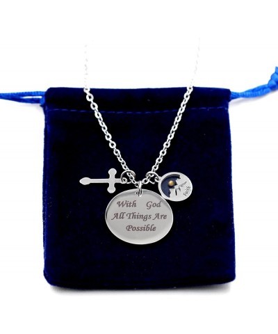 Christian Bible Verse Necklace With God All Things are Possible Cross Mustard Seed Jewelry Y826 Faith Seed $7.00 Necklaces