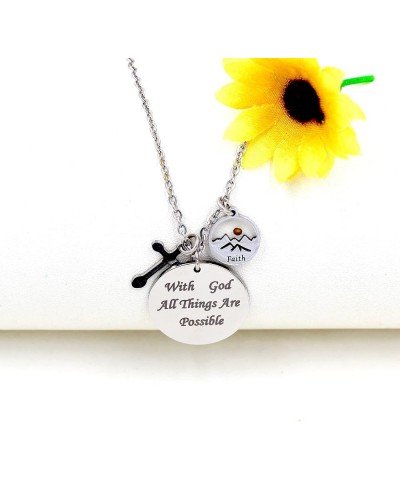 Christian Bible Verse Necklace With God All Things are Possible Cross Mustard Seed Jewelry Y826 Faith Seed $7.00 Necklaces