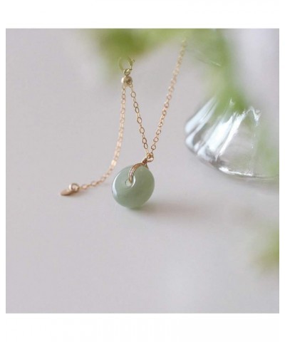 Fashion imitation plating S925 sterling silver Hetian jade clavicle chain round Christmas Eve Christmas buckle light luxury g...