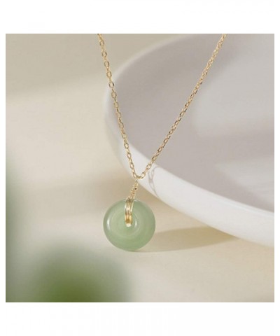 Fashion imitation plating S925 sterling silver Hetian jade clavicle chain round Christmas Eve Christmas buckle light luxury g...