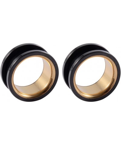 Two Tone Hollow Ear Tunnels Plugs Expander Gauges Stretcher Earrings for Men Women Screw Stainless Steel Hypoallergenic Body ...